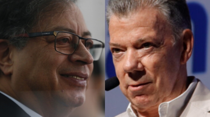 Gustavo Petro y Juan Manuel Santos Gustavo Petro y Juan Manuel Santos