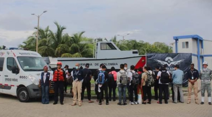Migrantes rescatados en San Andrés Migrantes rescatados en San Andrés