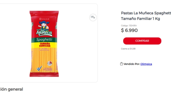 Pastas Doria en Olímpica