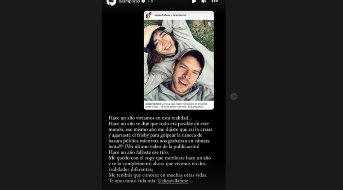 Raul Ocampo y su mensaje a Alejandra Villafañe