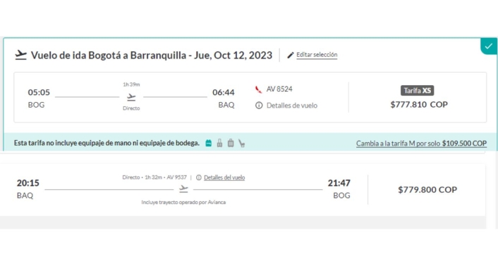 Vuelos de avianca a Barranquilla