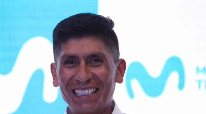 Nairo Quintana Nairo Quintana en rueda de prensa de presentación con el Movistar