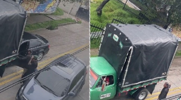 Hombre chocó su BMW contra camión en Bogotá Hombre chocó su BMW contra camión en Bogotá