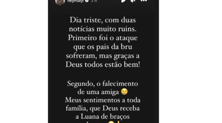 Neymar y sus palabras tras intento de secuestro de su hija Neymar y sus palabras tras intento de secuestro de su hija