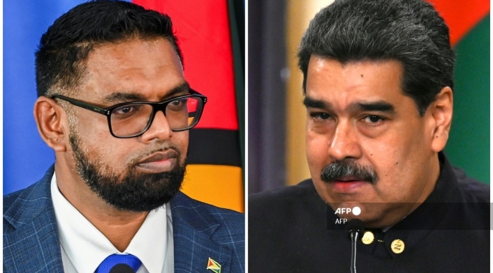 El primer ministro de Guyana y Nicolás Maduro, de Venezuela El primer ministro de Guyana y Nicolás Maduro, de Venezuela