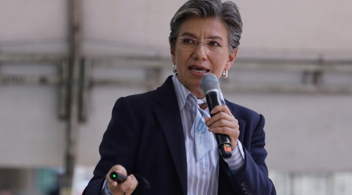 Claudia López Rueda de prensa sobre el proyecto del corredor verde