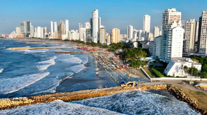 Mar de leva en Cartagena