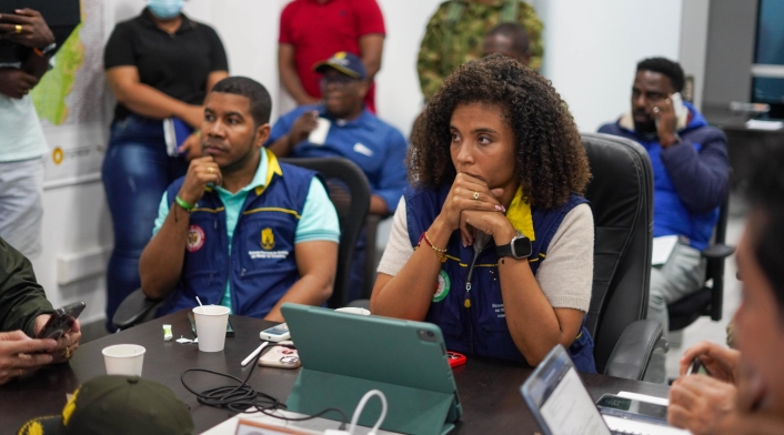 Comité Departamental de Gestión del Riesgo de Chocó, liderado por la gobernadora.