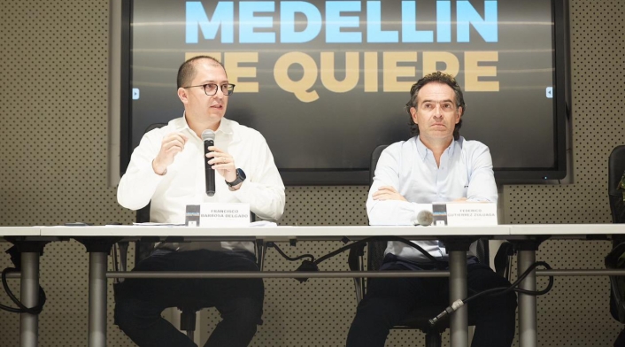 Fiscal general Francisco Barbosa y alcalde de Medellín Federico Gutiérrez