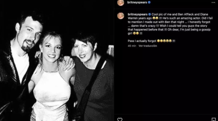 v Britney Spears publicación Instagram
