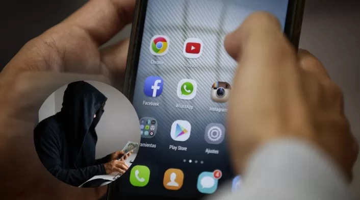 Persona manejando su celular