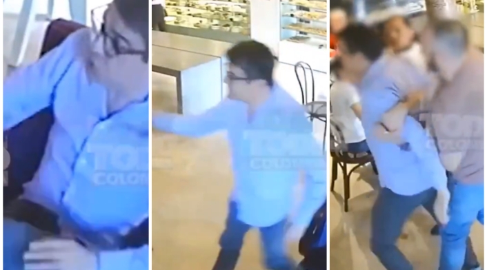 Actor Carlos Congote pelea en una panadería Actor Carlos Congote pelea en una panadería