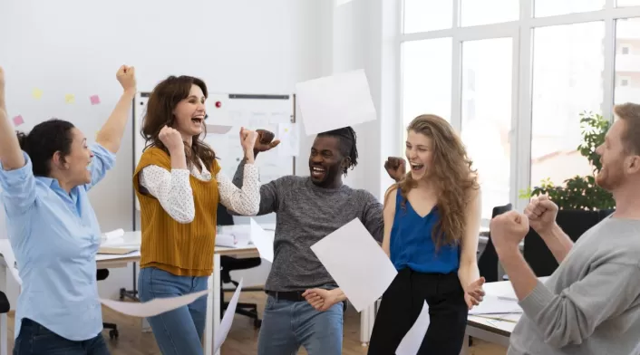 Trabajadores felices