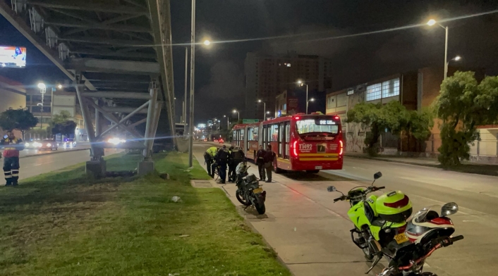 Lugar del incidente con el bus de Transmilenio