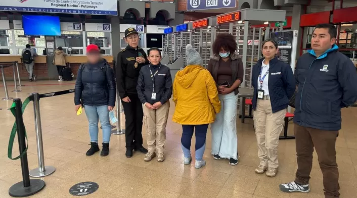 Colombiana fue rescatada en el puesto de control migratorio de Rumichaca