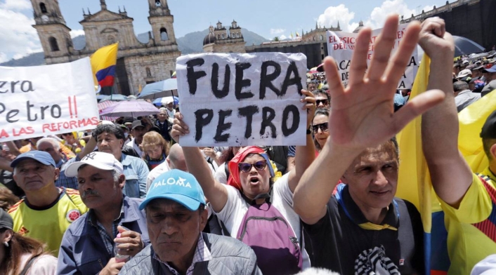 Protestas contra el Gobierno Petro en Bogotá Protestas contra el Gobierno Petro en Bogotá
