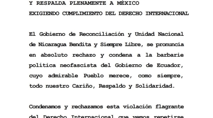 Comunicado Nicaragua