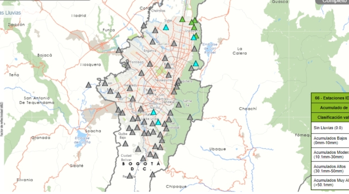 Sistema de alertas del Idiger sobre lluvias en Bogotá Sistema de alertas del Idiger sobre lluvias en Bogotá