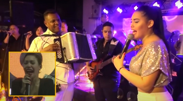 Ana del Castillo en homenaje a Omar Geles Ana del Castillo cantando con Omar Geles
