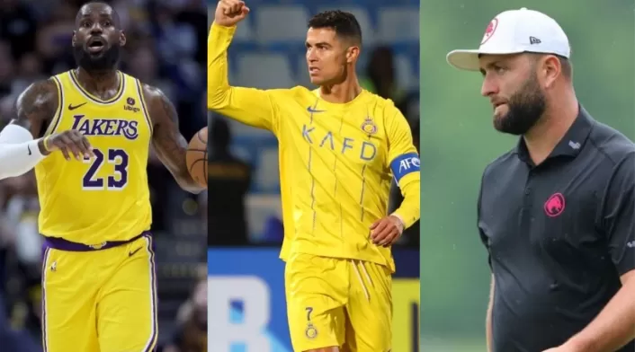 Cristiano Ronaldo LeBron James Jon Rahm Cristiano Ronaldo, LeBron James y Jon Rahm