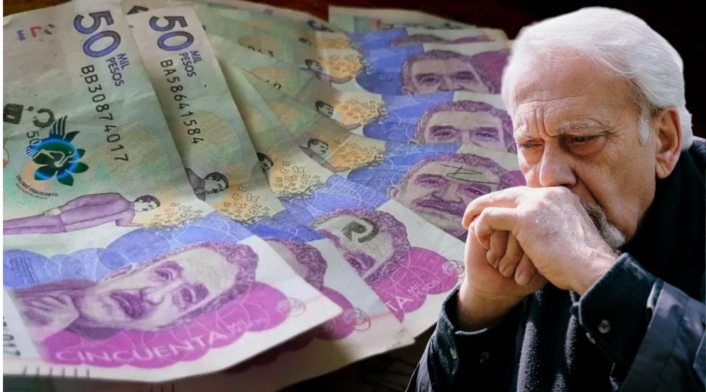 Pensión en Colombia 2024 Billetes y un señor adulto preocupado