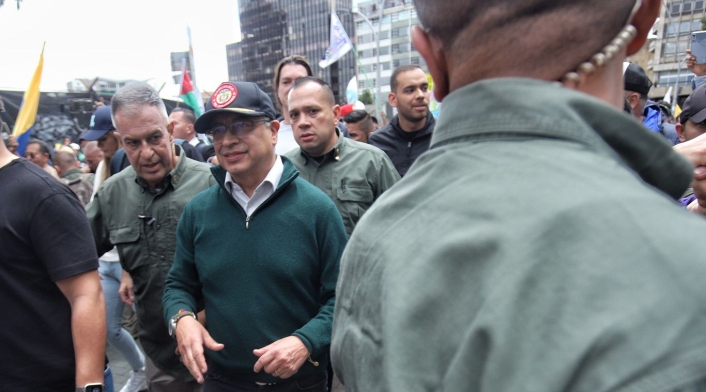 Gustavo Petro, en la marcha del 1 de mayo Gustavo Petro, en la marcha del 1 de mayo
