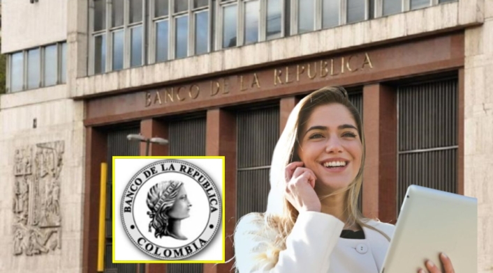 Empleo del Banco de la República Banco de la República y una mujer feliz