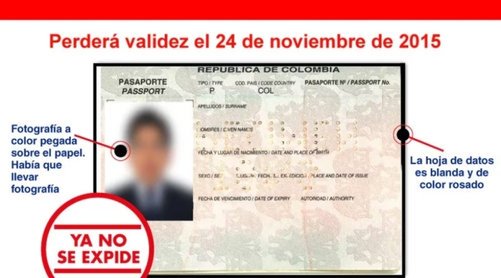 Pasaporte colombiano no válido Pasaporte colombiano no válido