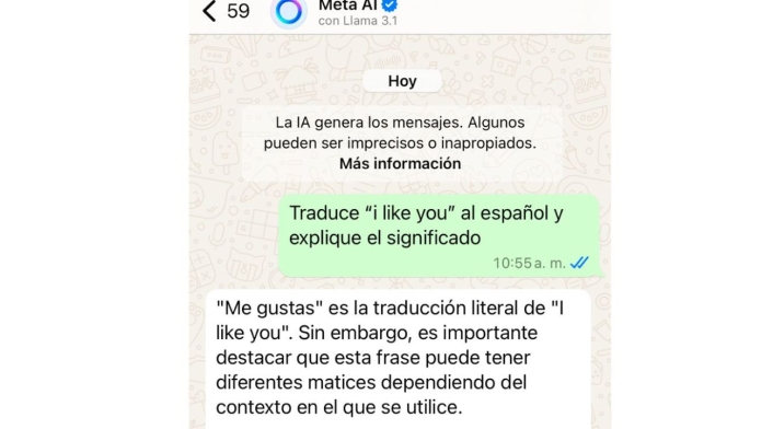 Traducción de textos con Meta IA Traducción de textos con Meta IA