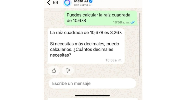 Cálculos matemáticos con Meta AI Cálculos matemáticos con Meta AI