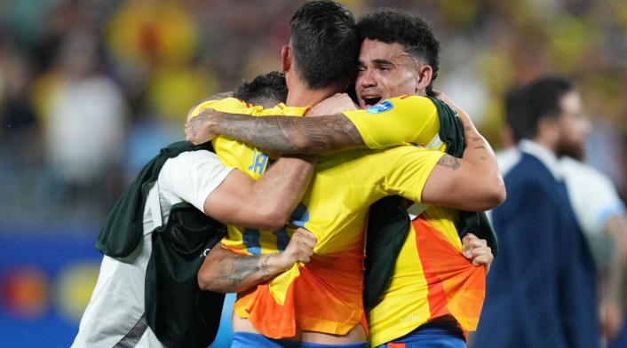 Colombia vs. Argentina: Copa América Luis Díaz celebrando la victoria de Colombia