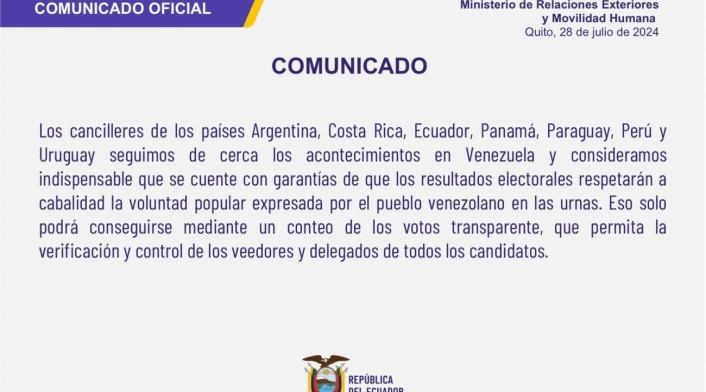 Comunicado de los cancilleres Comunicado de los cancilleres