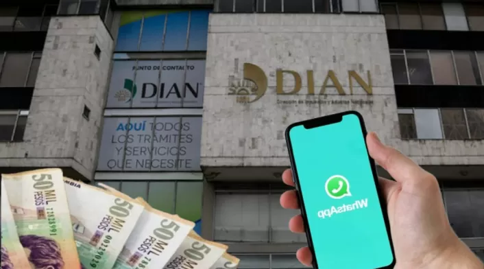 Declaración de renta en Colombia por medio de Whatsapp Dian, un celular y billetes colombianos