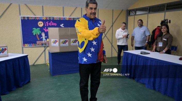 Nicolás Maduro, después de votar en las elecciones Nicolás Maduro, después de votar en las elecciones