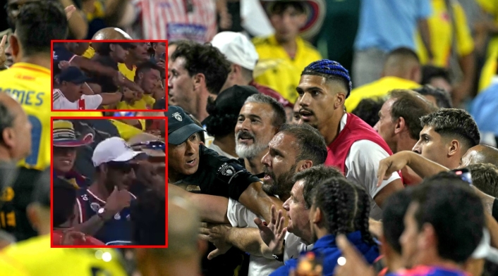 La pelea después del partido Colombia vs Uruguay La pelea después del partido Colombia vs Uruguay