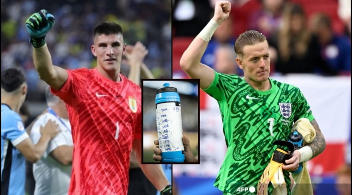 Segio Rochet, Jordan Pickford y la botella mágica Segio Rochet, Jordan Pickford y la botella mágica
