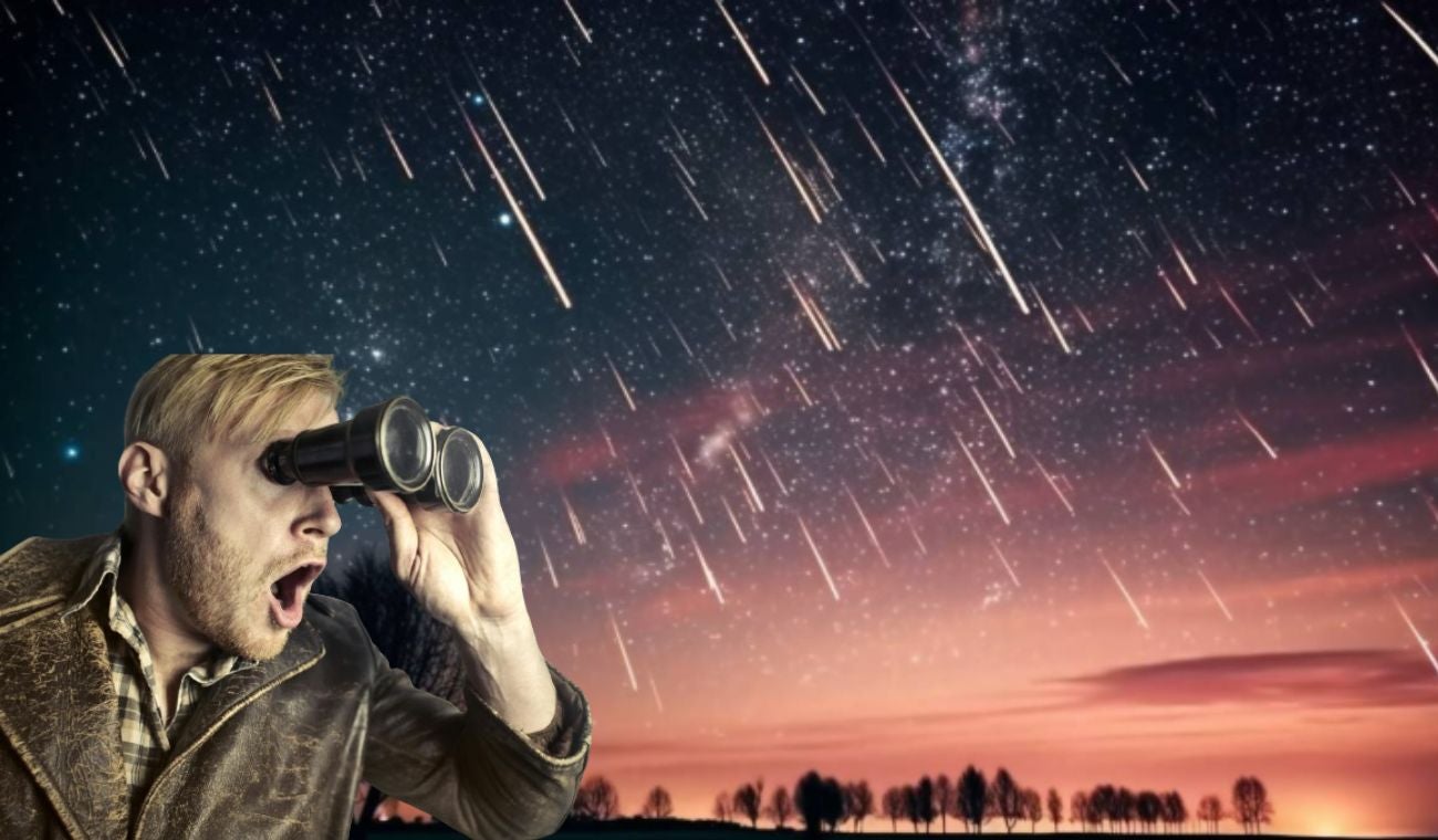 Lluvia de estrellas en Colombia Lluvia de estrellas y una persona con vinculares