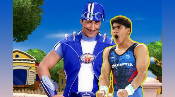 'Sportacus' y Ángel Barajas 'Sportacus', de Lazy Town, felicitó a Ángel Barajas
