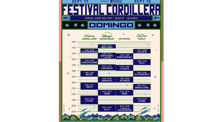 Festival Cordillera horario domingo 15 de septiembre Festival Cordillera horario