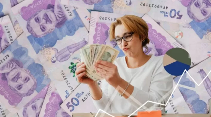 Mejores CDT en septiembre Billetes y una mujer contando dólares