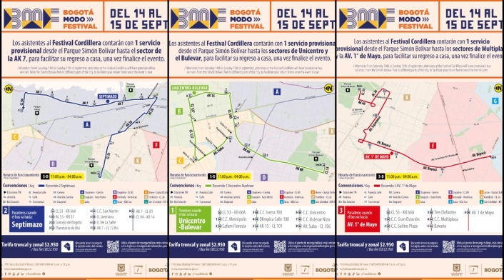 Las rutas para el Festival Cordillera Las rutas para el Festival Cordillera