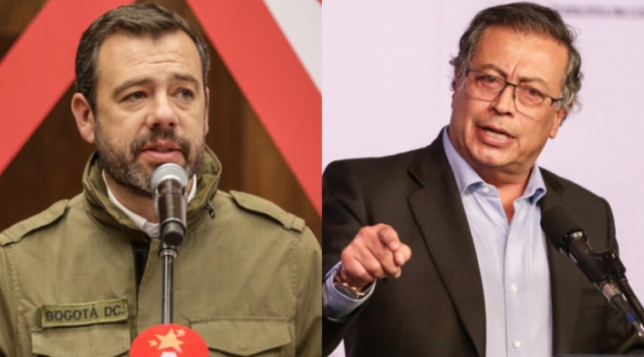 Carlos Fernando Galán y Gustavo Petro El alcalde de Bogotá, Carlos Fernando Galán, desmiente las declaraciones de Gustavo Petro sobre una posible crisis de agua en marzo de 2025