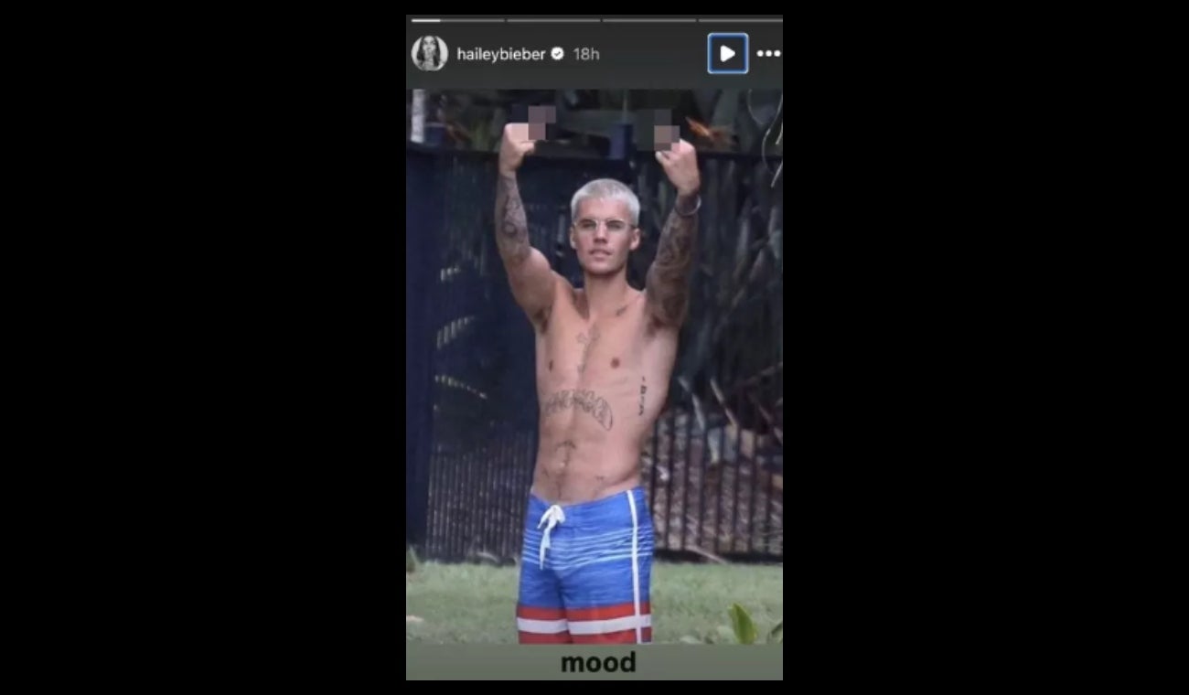 Historia de Hailey Bieber sobre Justin Bieber Justin Bieber