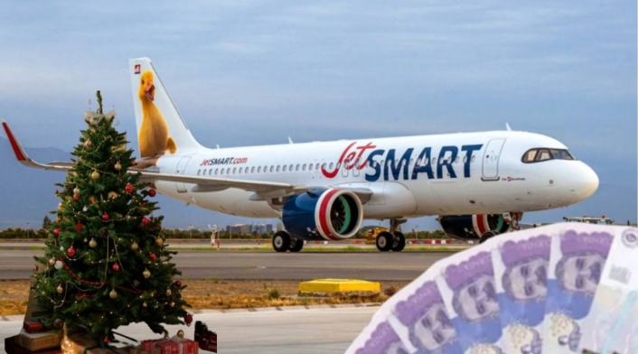 Jetsmart lanzó tiquetes baratos en diciembre Avión de Jetsmart y billetes