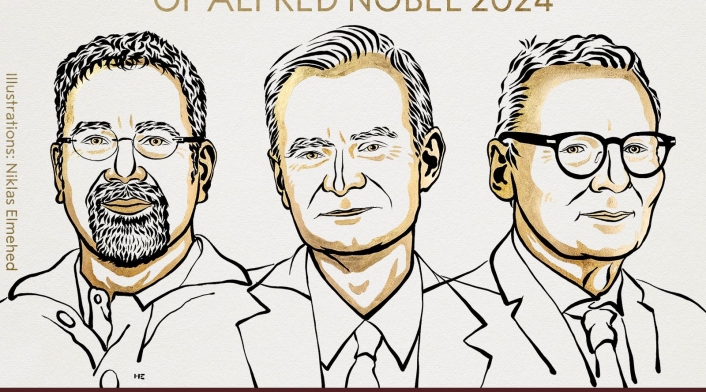 Daron Acemoglu, Simon Johnson, y James A. Robinson son los ganadores del premio Nobel de Economía 2024.