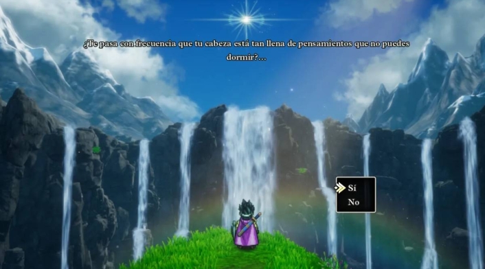 DRAGON QUEST III HD-2D Remake escena de la cascada DRAGON QUEST III HD-2D Remake