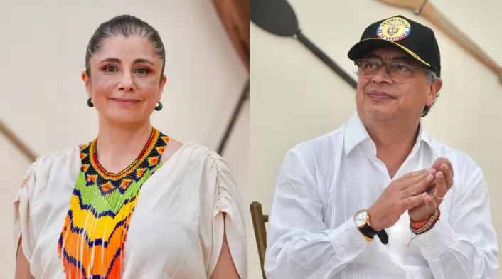 Presidente Gustavo Petro y defensora Iris Marín
