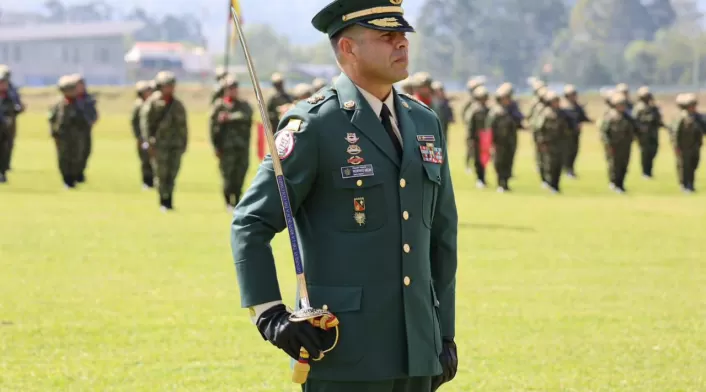 Imagen del general Federico Mejía en una ceremonia de ascensos del Ejército.
