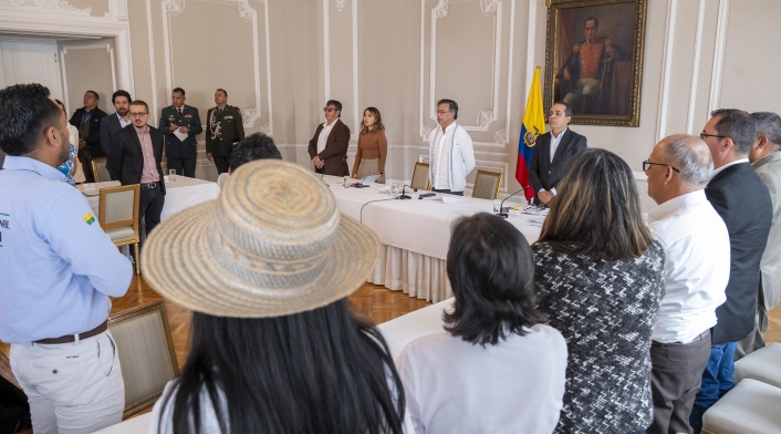 Reunión del presidente Gustavo Petro con la Organización Comunal de Colombia.
