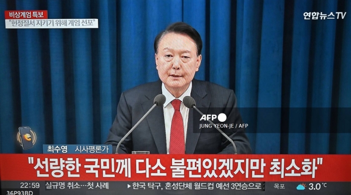 Presidente de Corea del Sur, Yoon Suk Yeol, declarando Ley Marcial